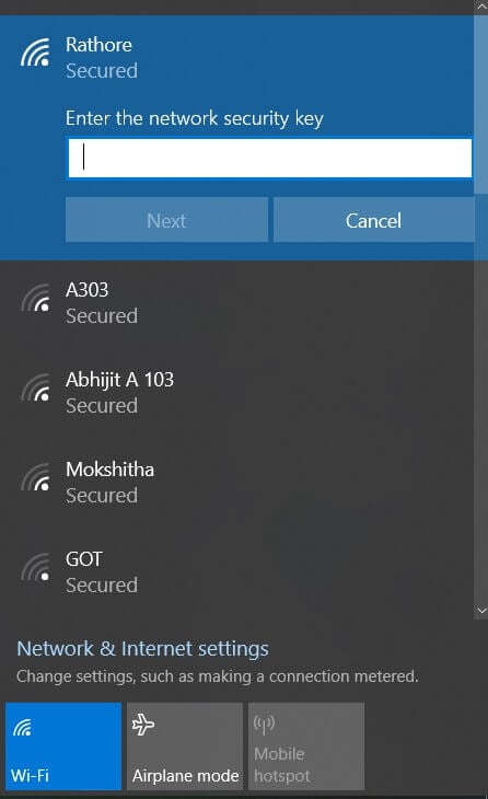 It will ask for the password to make sure you have the Wireless password with you | Fix No Internet Connection after updating to Windows 10 Creators Update