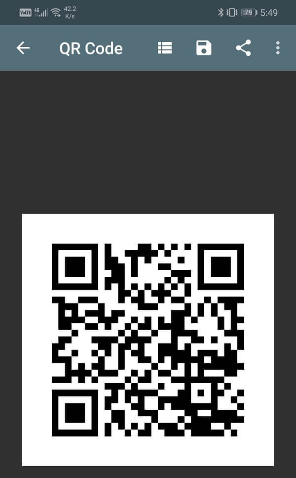 It will generate a QR code | Share Wi-Fi Passwords on Android