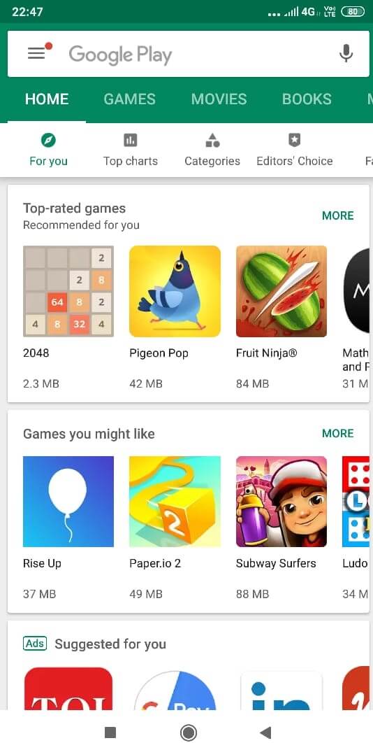Launch the Play Store app on your Android device
