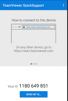 Launch the TeamViewer QuickSupport app and note your ID