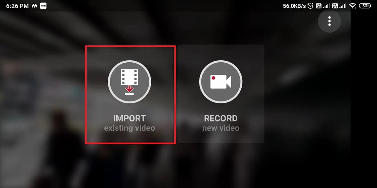 Launch the app on your device and tap on Import to select the video that you wish to stabilize.