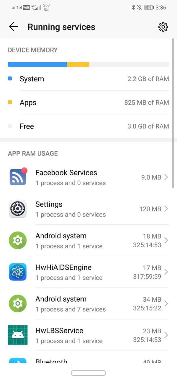 List of apps that are running in the background and using RAM | Kill Background Android Apps
