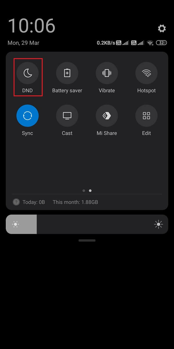 Locate and tap on DND mode to disable it. | Fix Twitter Notifications not Working