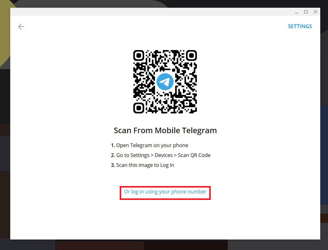 Log-in on the platform using your phone number or by scanning the QR code.