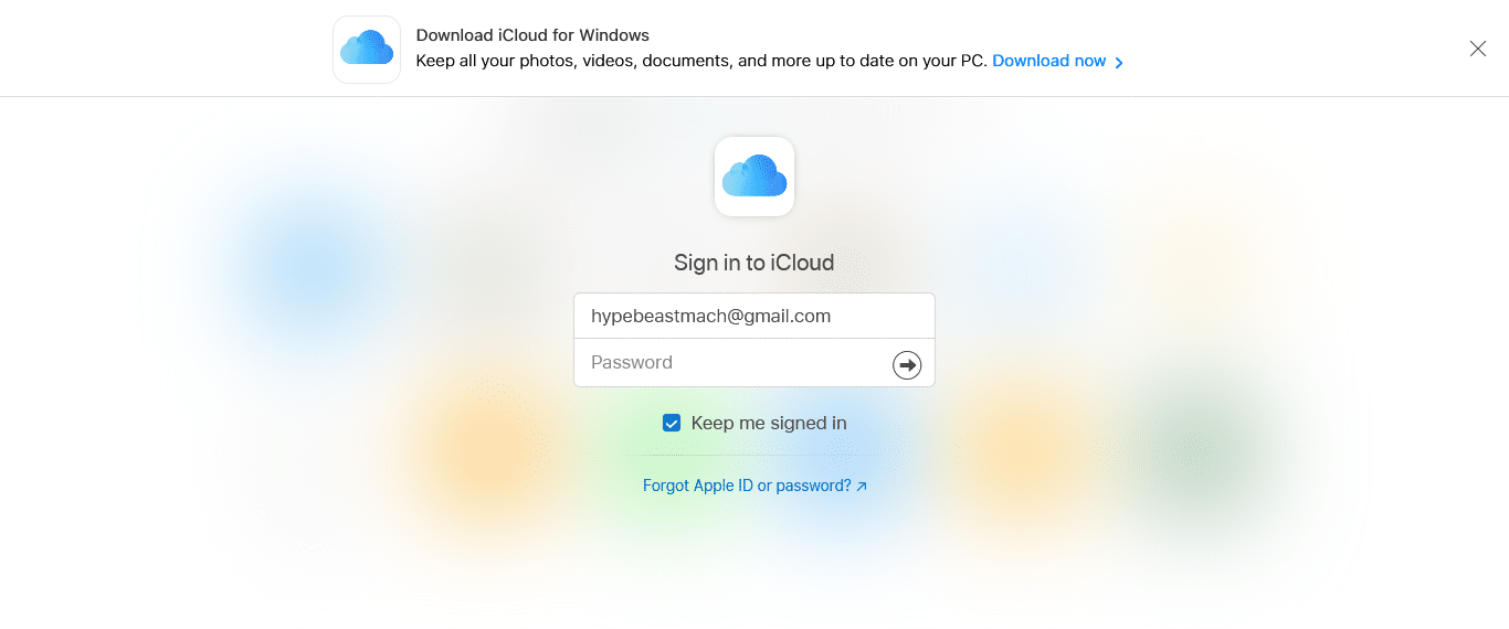 Log in with your login credentials, viz your Apple ID and Password 