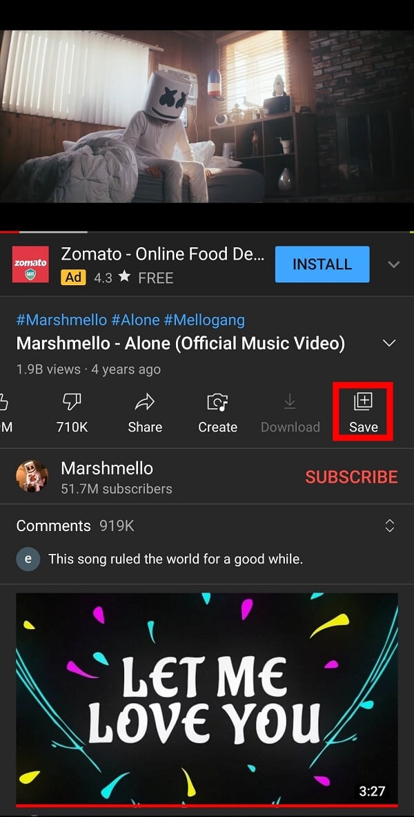 Long press the + icon and get the video