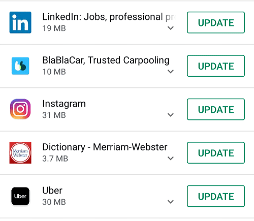 Look if there is any update available for the third-party messaging app