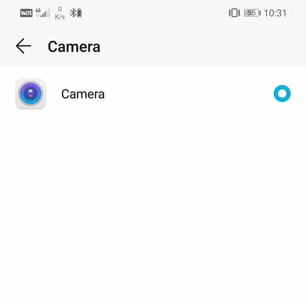 Make sure that the native camera is selected as your default camera app
