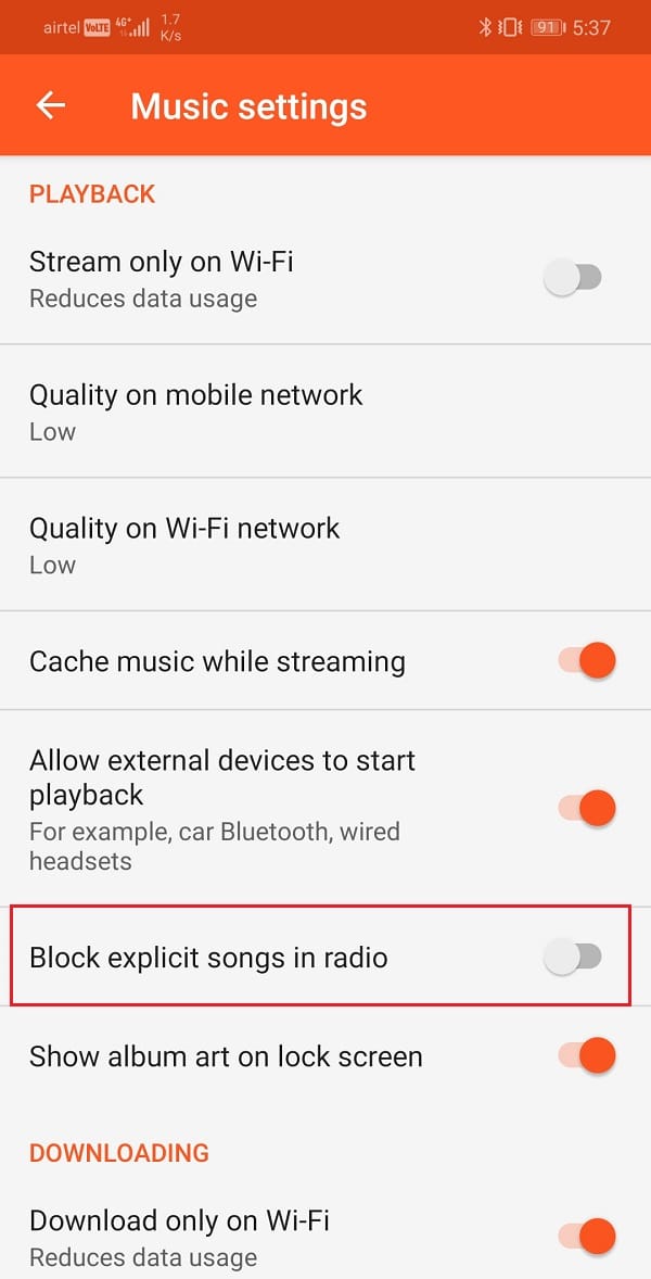 Make sure that the option to block explicit songs on the radio is switched off