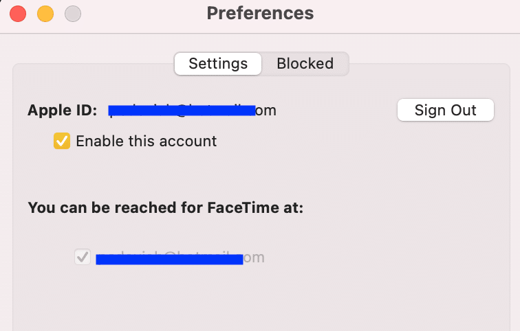 Make sure your Apple ID or phone number is Enabled | Fix FaceTime Not Working on Mac