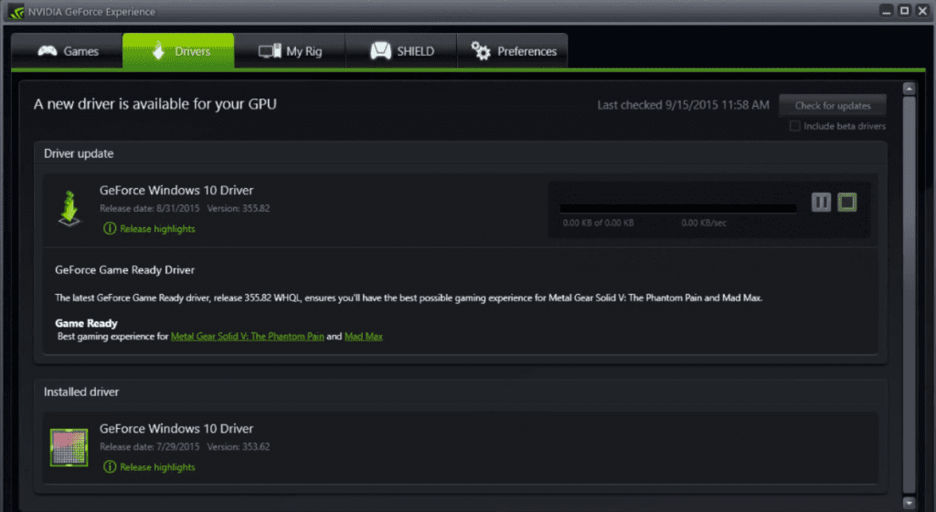 Manually update Nvidia driver if GeForce Experience is not working