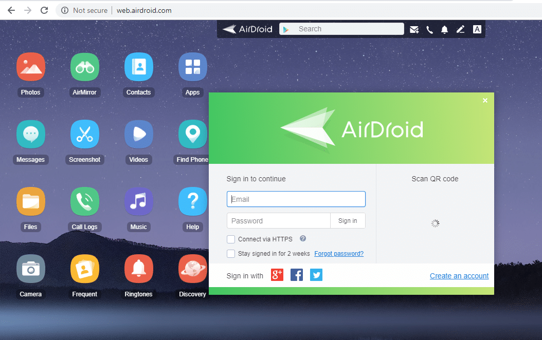 Mirror Android Screen to your PC using AIRDROID