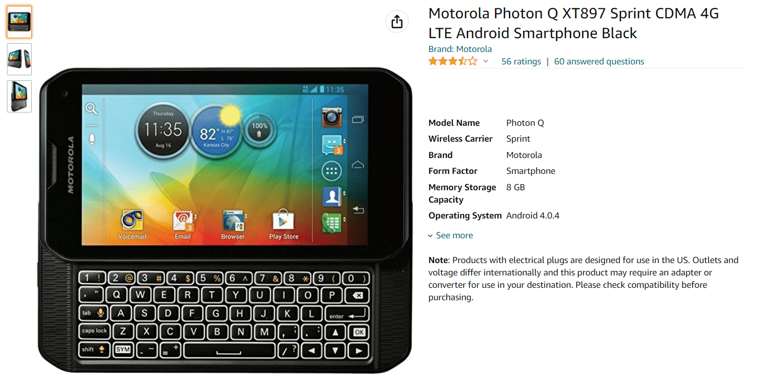 Motorola Photon Q. Best Android Smartphones with Keyboards