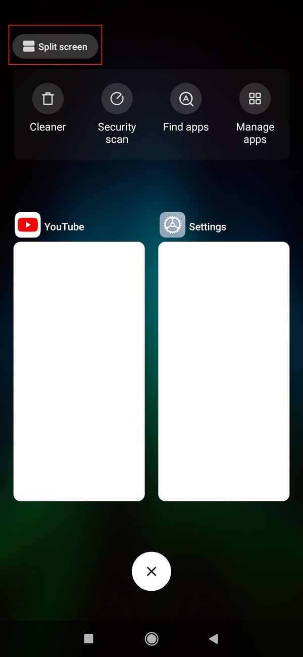 Navigate to Recent apps sections then tap on Slip-screen option