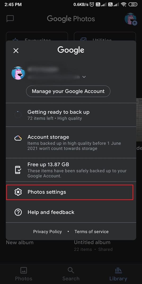 Now, go to Photos Settings or tap on Settings if you are using the old version. | How to Remove an Account from Google Photos