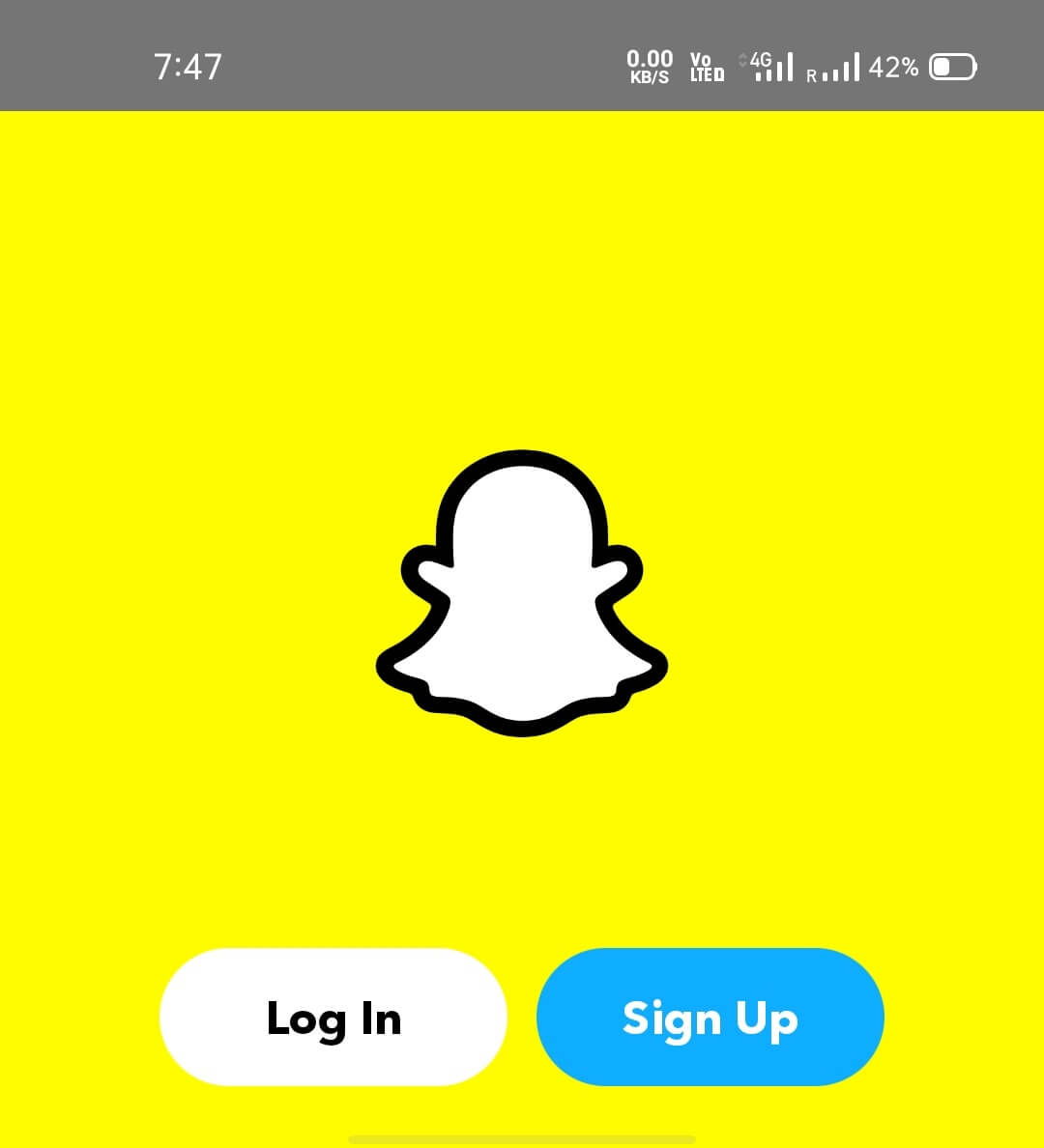 Öffnen Sie nun die Snapchat-Klonanwendung und schließen Sie den Anmelde- oder Anmeldevorgang ab
