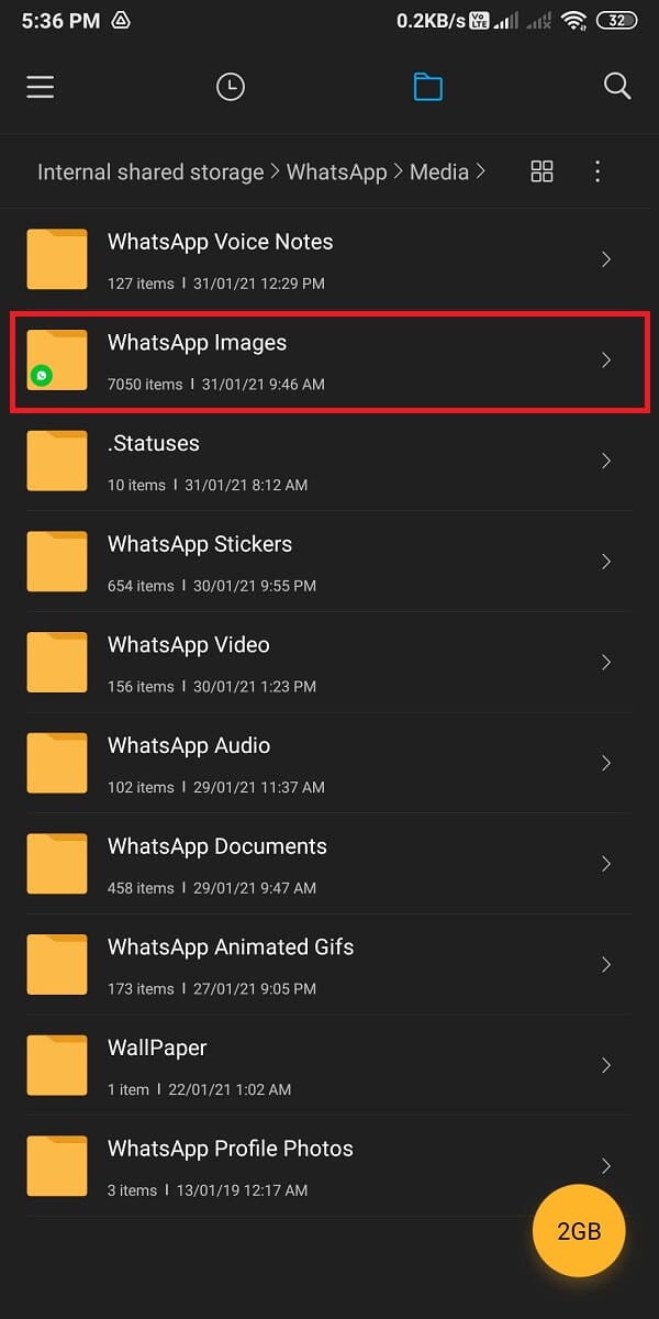 Now, open the WhatsApp images. 