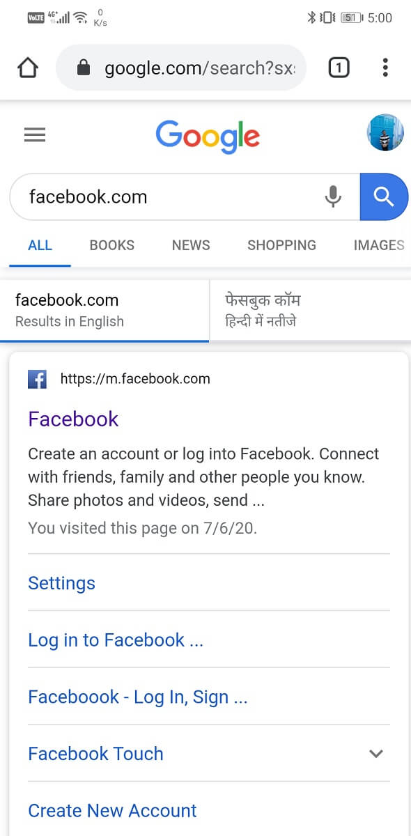 Now, simply type faccebook.com and press enter | View Desktop Version of Facebook on Android