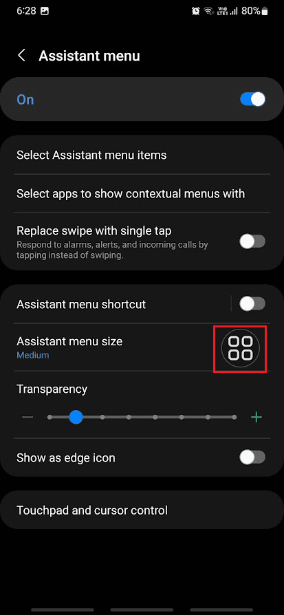 Now, tap on the Assistant menu icon floating on edge of the screen | How to Take Screenshot in Samsung A51 without Power Button