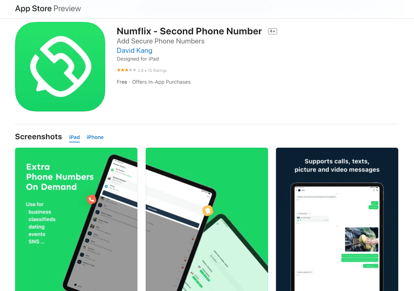 แอพ Numflix บน iOS