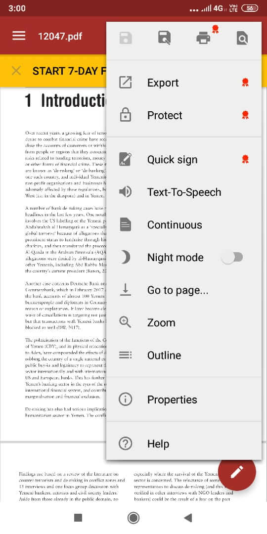 OfficeSuite - Zvakanakisa Zvishandiso zvekugadzirisa PDF pane Android