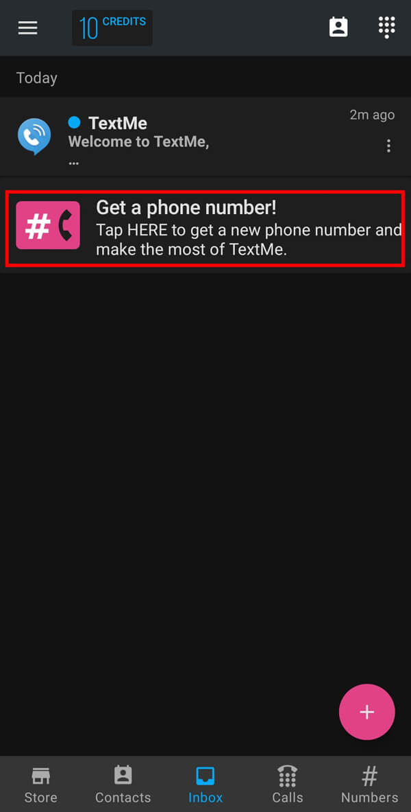 On the next screen, tap on the Get a phone number option.