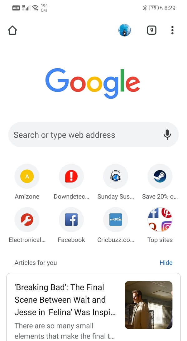 Open Google Chrome on your mobile