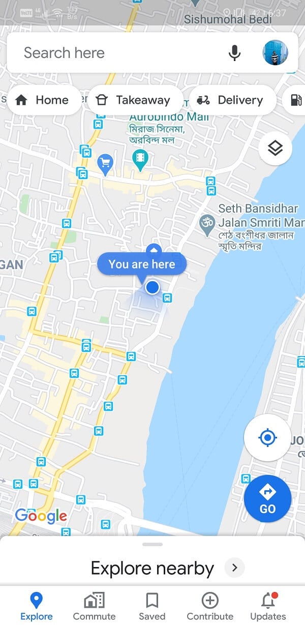 Open Google Maps on your device