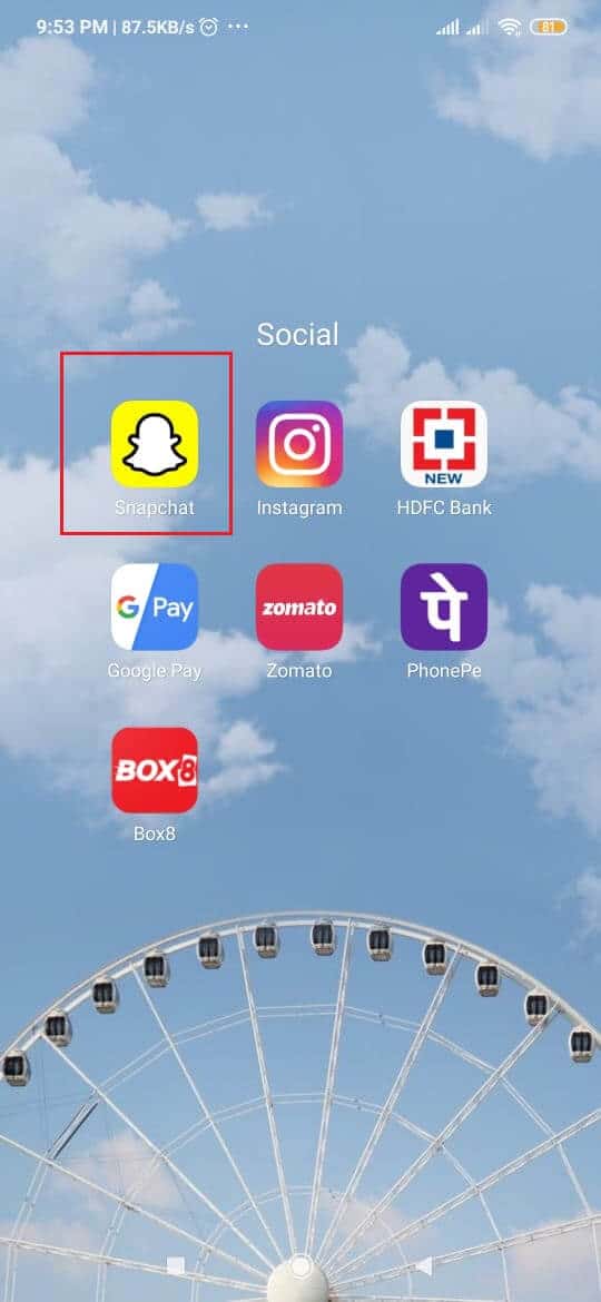 Open Snapchat app on your device
