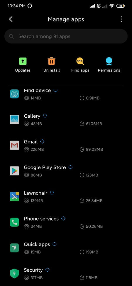 Open settings on your device and go to apps / application manager