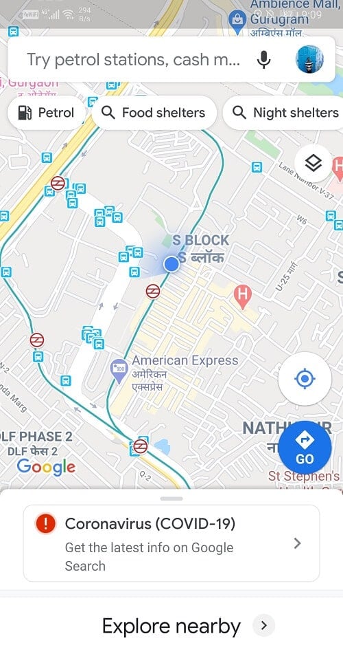 Atveriet lietotni Google Maps