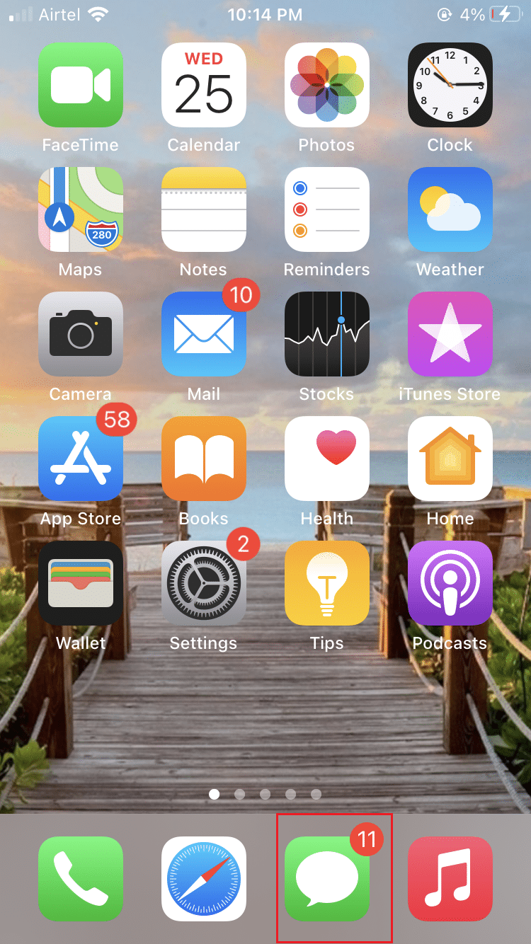 Open the Messages app from the Home screen