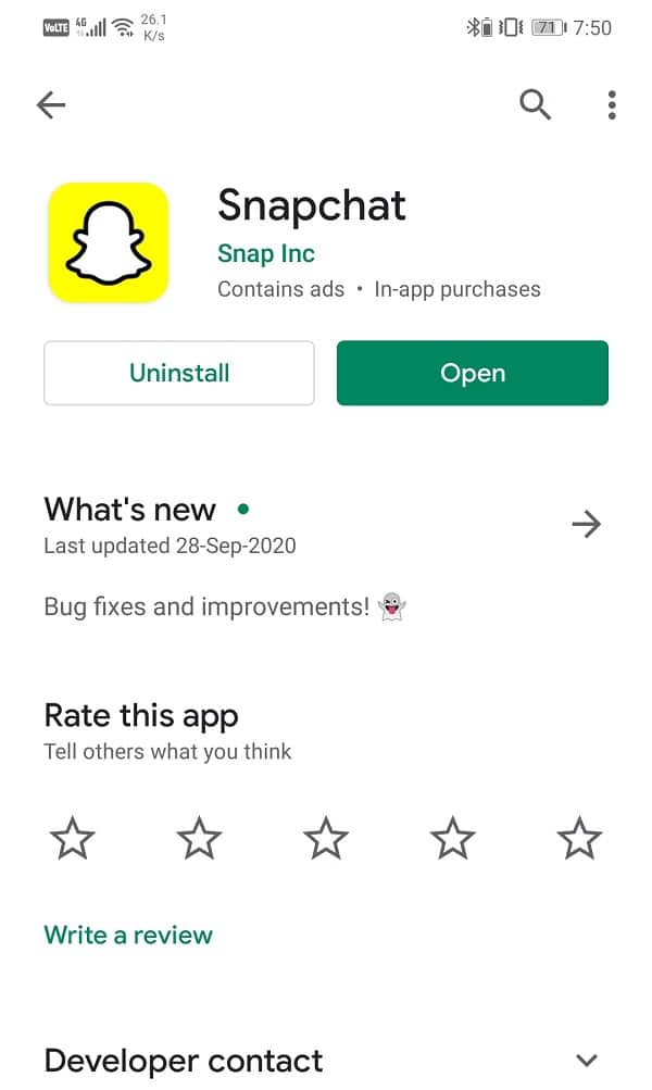 Open the app and see it shows the Update option