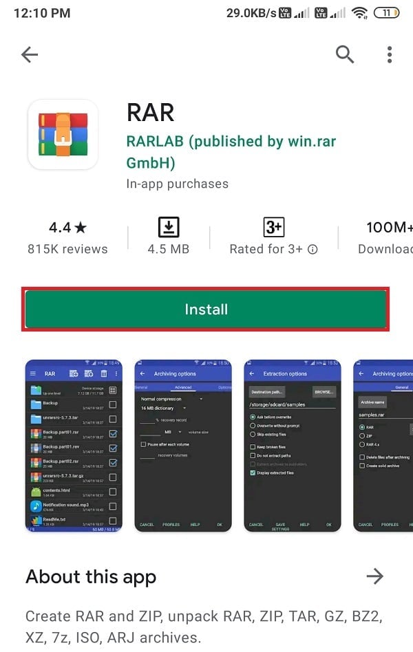 Open the first app and click on Install
