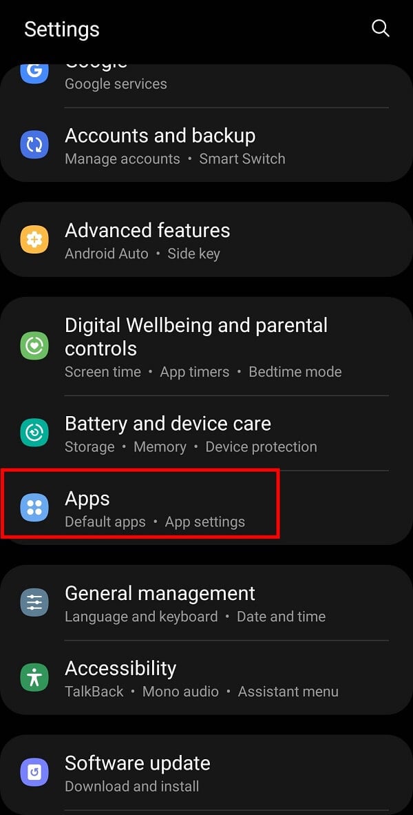 Open your Mobile Settings and tap on Apps or Apps Manager. | How to Turn off Autocorrect on Android