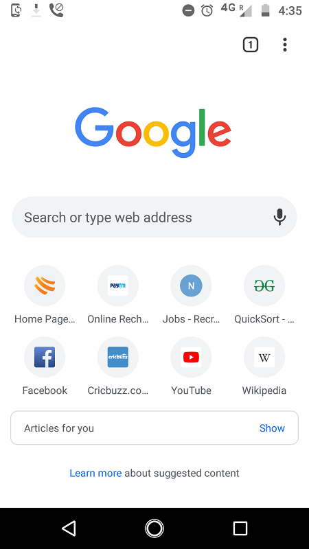 Open your google chrome and see three dots on the top right corner