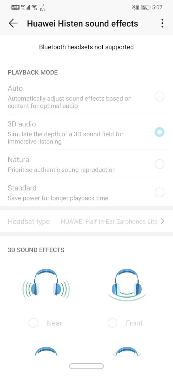Option to change audio settings or have a sound effects app for headphonesearphones