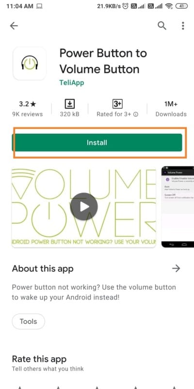 Power button to Volume button Application