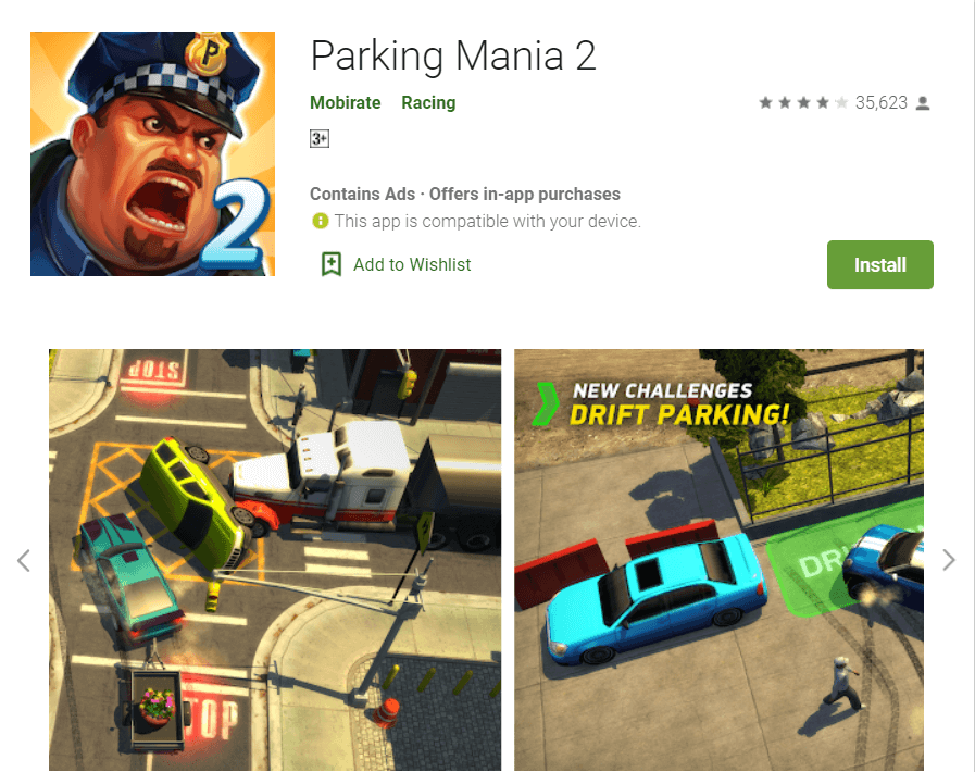 Manía de aparcamiento 2 | Aplicaciones de aprendizaje de coches para Android
