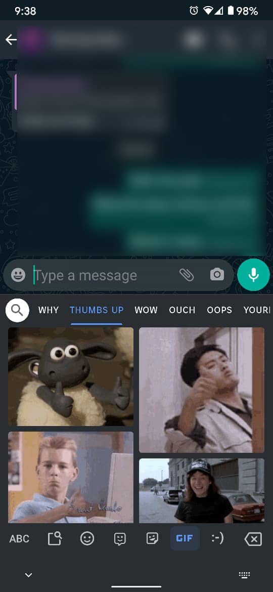 Pick the GIF that best fits your emotion | How to Send GIF on Android