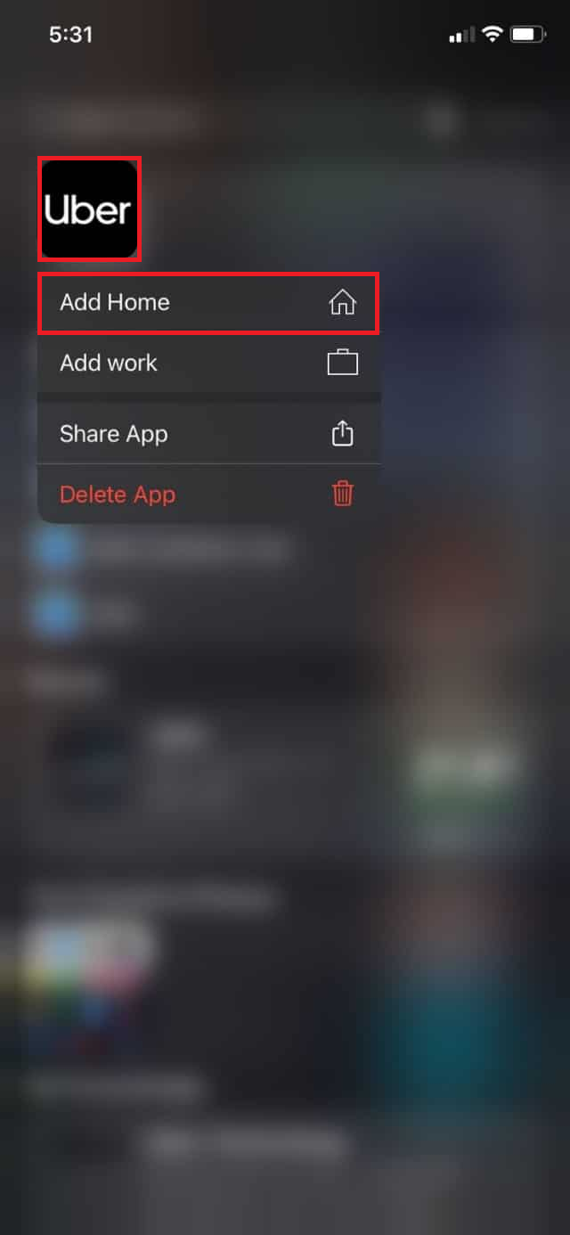Press and hold the app icon until a Menu displays, then tap on Add Home