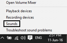 Right click on your sound icon