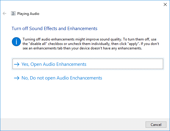 Kør lydfejlfinding for at løse ingen lyd i Windows 10-pc