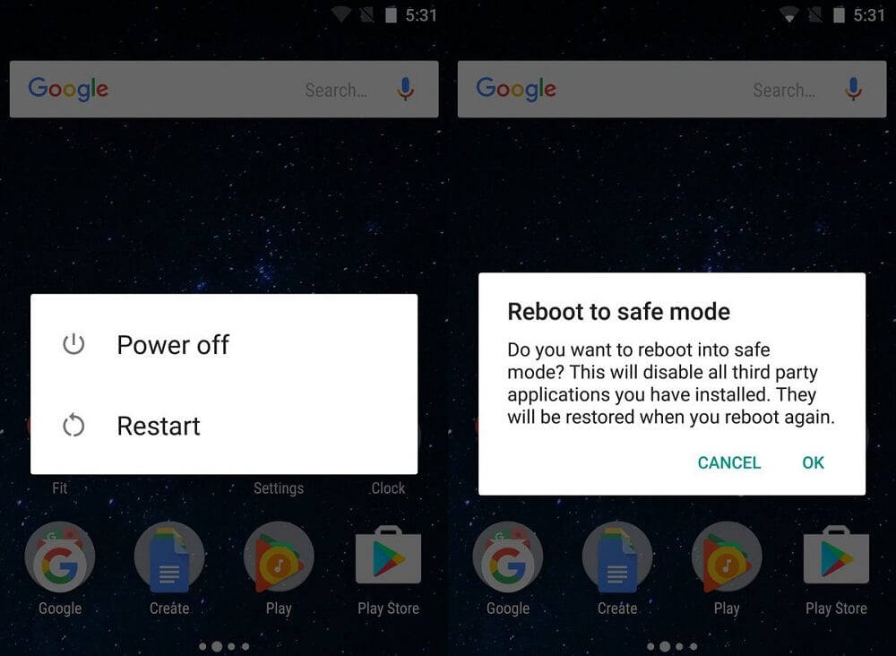 Running in Safe mode, i.e. all third-party apps will be disabled | Fix MMS Download Problems