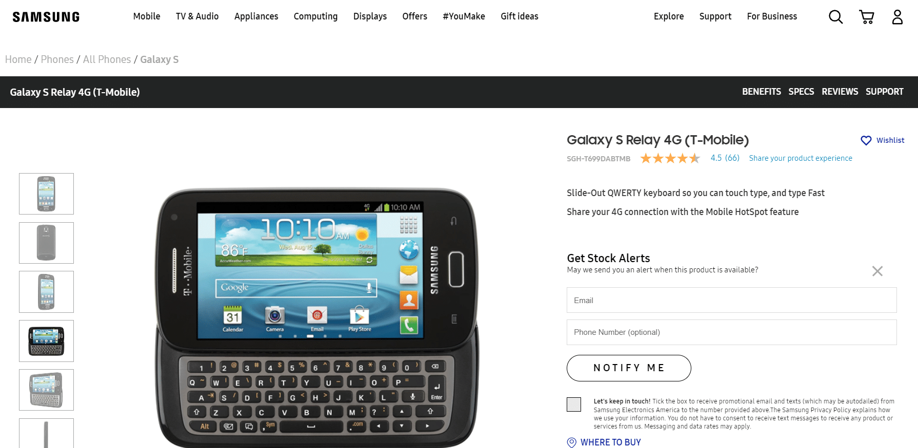 Samsung Galaxy S Relay 4G. Awọn fonutologbolori Android ti o dara julọ pẹlu Awọn bọtini itẹwe