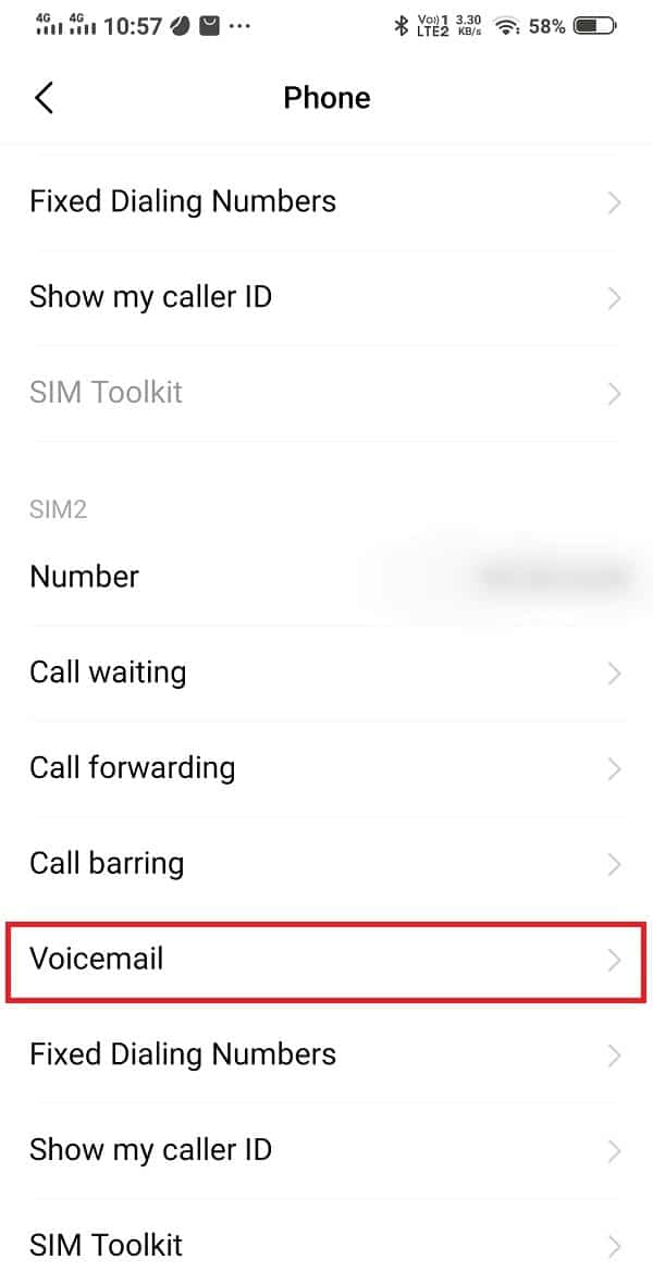 Scroll down and open voicemail | Fix voicemail not working on Android