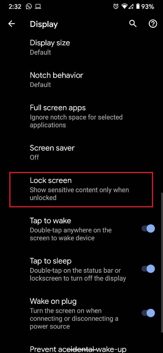 Scroll down and select the option titled Lock Screen