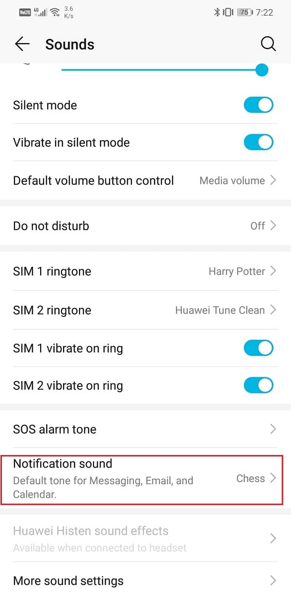 Scroll down and tap on the Notification sound option | Set Custom Text Message Ringtone on Android