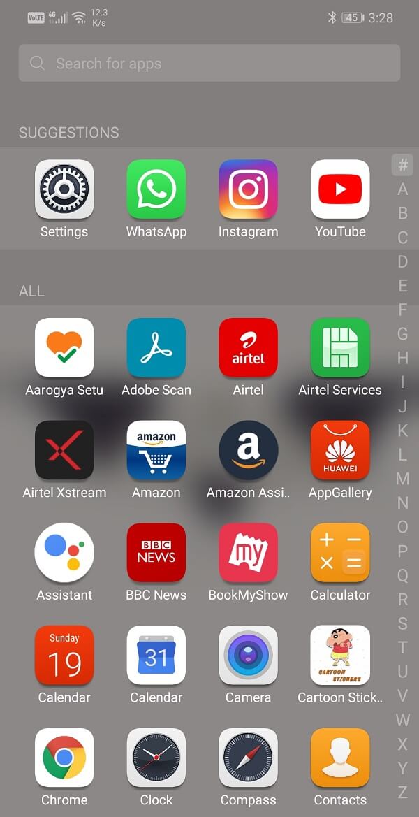 Scroll through the list of apps that you wish to uninstall