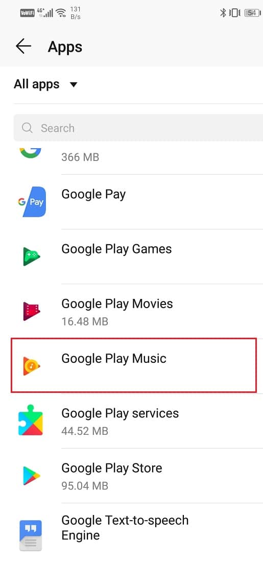 Search for Google Play Music and click on it
